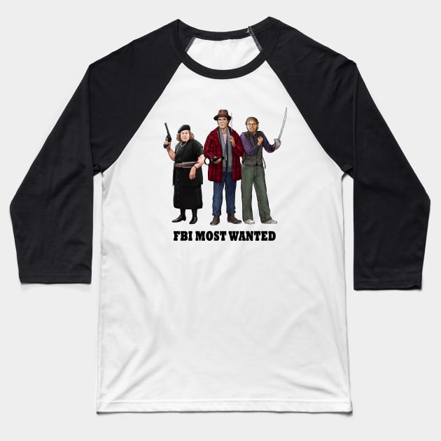 FBI Most Wanted 1985 The Fratellis Crime Family From The Goonies Baseball T-Shirt by PreservedDragons